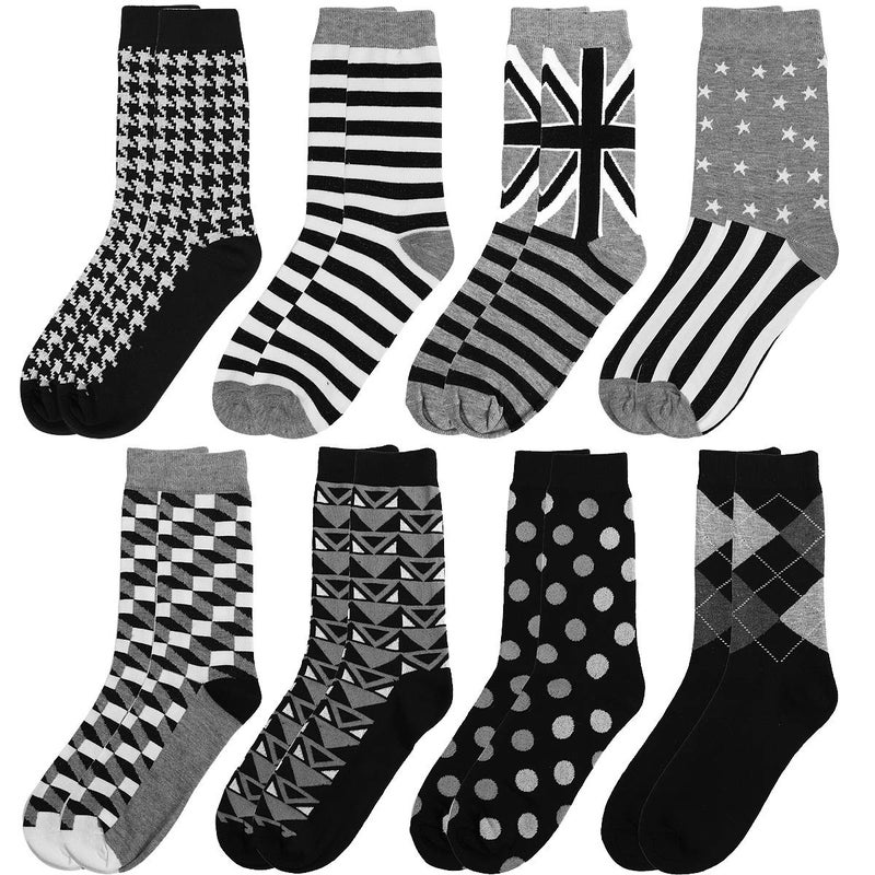 Falari Men Colorful Funny Novelty Crazy Combed Casual Dress Socks (8-pack 939) - Image 2
